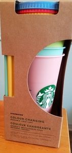 Colour-changing reusable cold cups